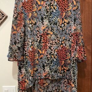 Sarah Michele Tuxedo Tail Tunic Floral Paisley